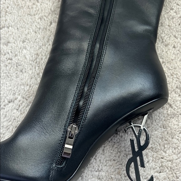 Yves Saint Laurent Black Heeled Boots - Picture 5 of 7